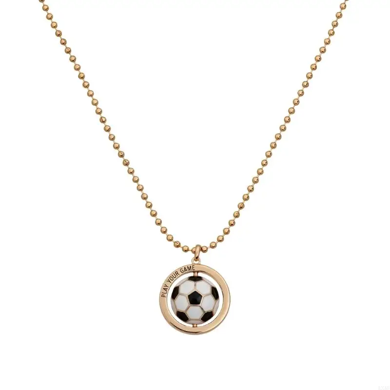Rotatable Ball Necklace In Copper Lightweight 12g 360 Degree Pendant Design Adjustable Length Clavicle Chain For Sports