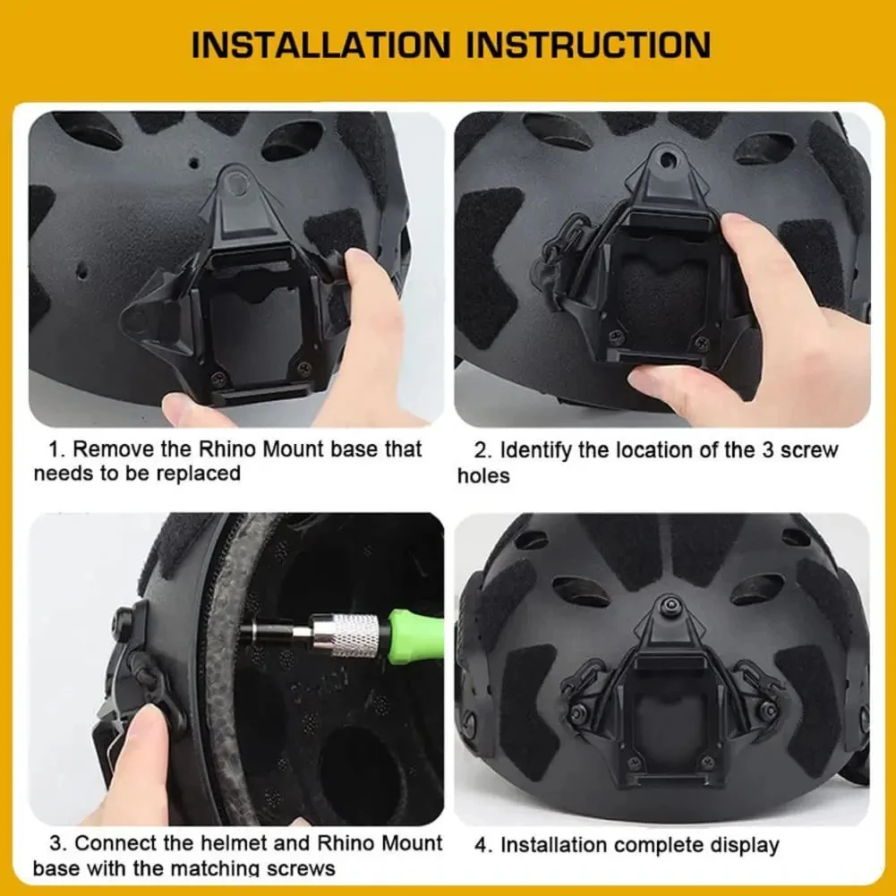 BOOIU Tactical Helmet Mount Adapter Night Vision Aluminum Alloy with Hook Rope NVG Helmet Bracket Accessories for FAST Helmet