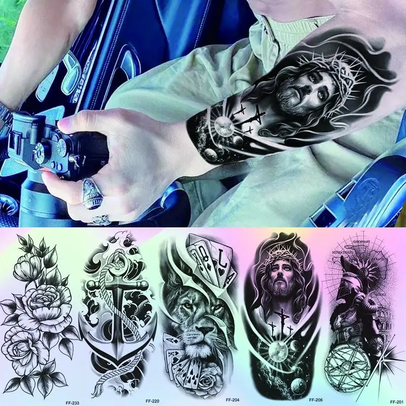 

Waterproof Temporary Tattoos for Men Women,Tattoo Stickers,Long-Lasting,Fake Tattoo,Half Sleeve Tattoo for Men Women