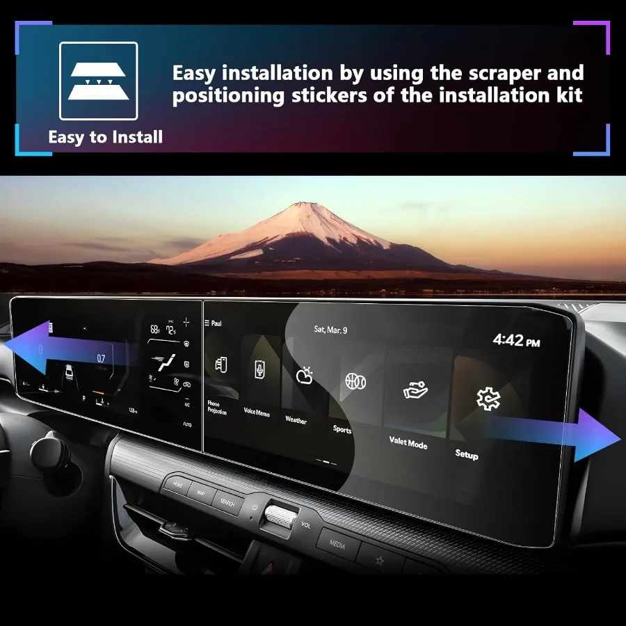 4PCS for 2025 Kia K4 Screen Protector 12.3 Inch [GPS+Dash] 2024 K4 Navigation+Instrument Screen Protector 2025 K4 Accories Nano