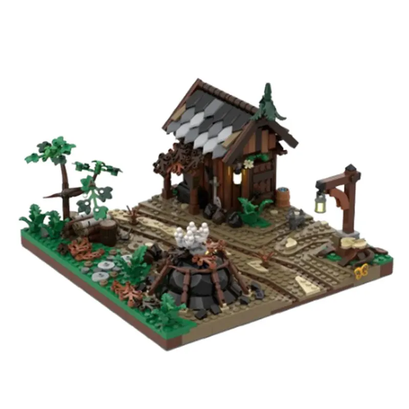MOC-189181 6574 Stück kleine Partikel-Bausteine, mittelalterliches Stadtgebäude, Stadtburg, Straßenansicht, Hausmodell, Spielzeug, Geschenk