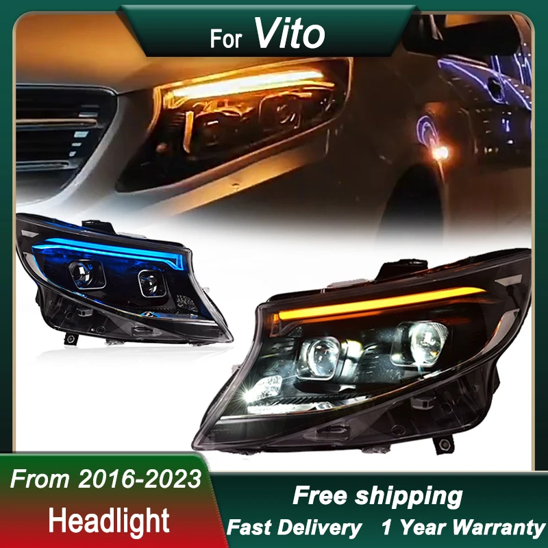 

Car Headlights For Mercedes-Benz Vito 2016-2023 to new style full LED DRL Head Lamp Front light Assembly