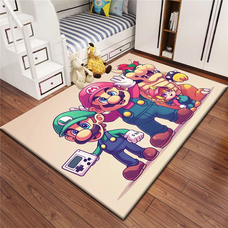 Super Mario Cartoon HD Printed Carpet Living Room Rugs Bedroom Rug Home Entrance Door Mat Picnic Camp Mat Decoration Rugs