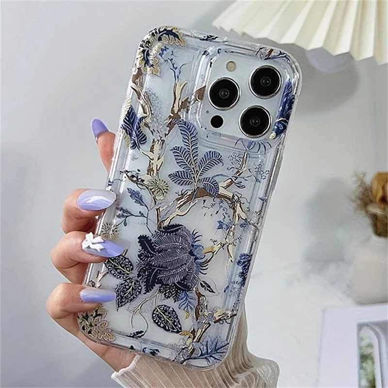 Tropical Flowers Transparent Phone Case For Xiaomi Redmi Note 13 12 11 Pro Plus 12S 11S 10S 10 9S 9 Shockproof Air Cushion Cover