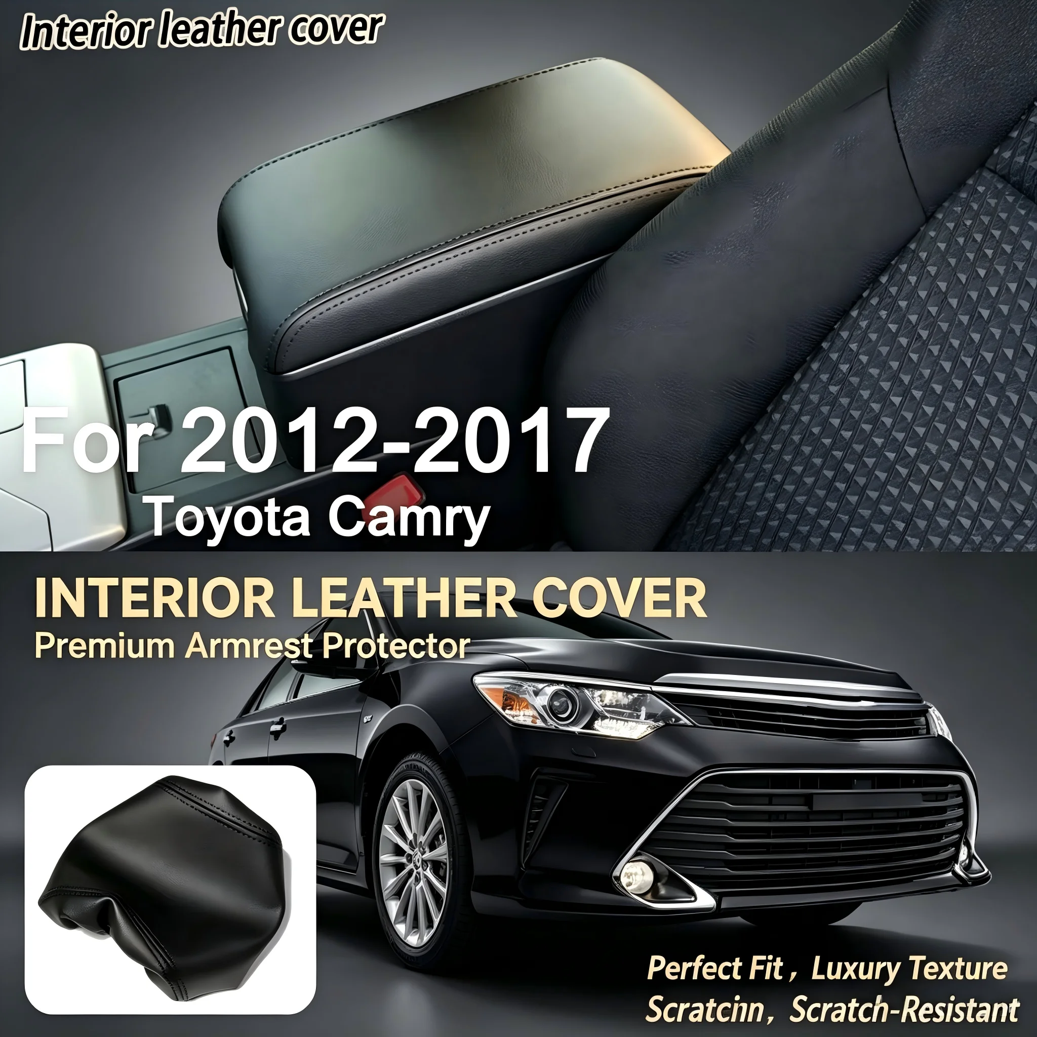 No Disassembly Leather Center Console Armrest Box Refurb Cover For TOYOTA Camry 2012-2017
