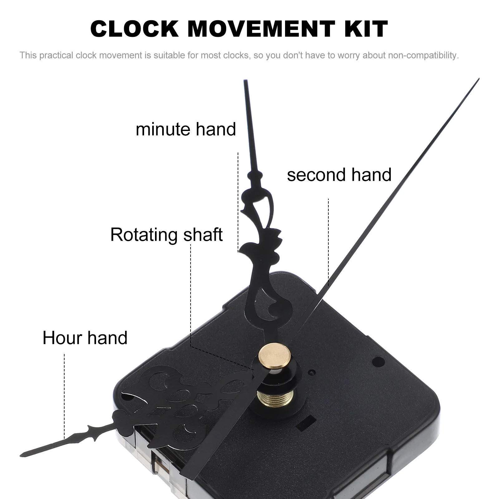 

4 Pcs Wall Clock Quartz Movement Parts Accessory DIY Accessories Electric Mechanism Black