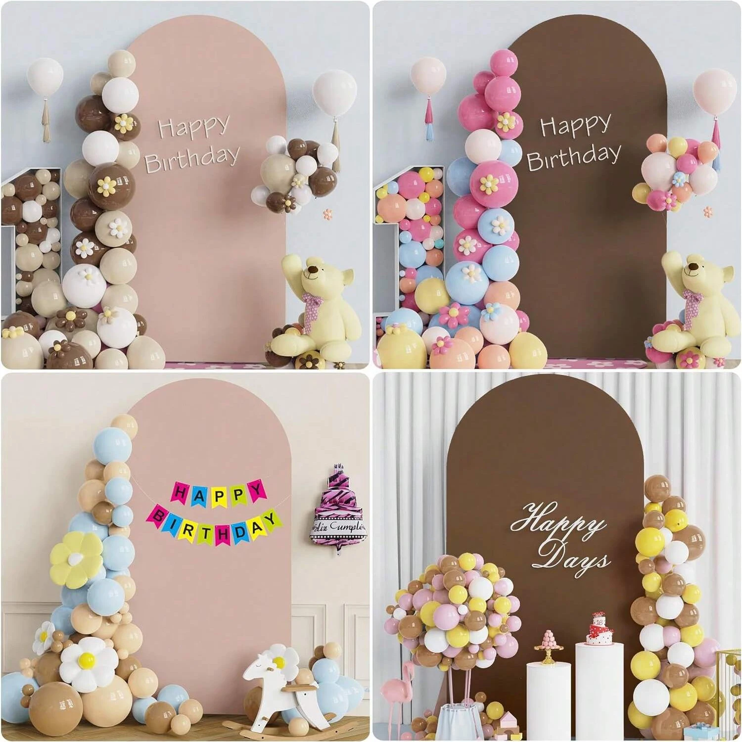 9 ألوان سباندكس قوس خلفية غطاء بسط 6.6ft زينة حفلات الزفاف للطفل/الدش الزفاف ، كابينة تصوير عيد الميلاد