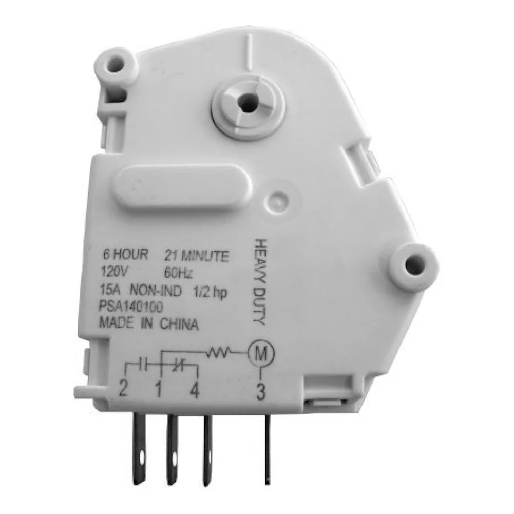 Refrigerator Defrost Timer 6 Hour 21 Minute 120V 60Hz 15A Non Inductive Robust Plastic Replacement Part For Home Cooling System
