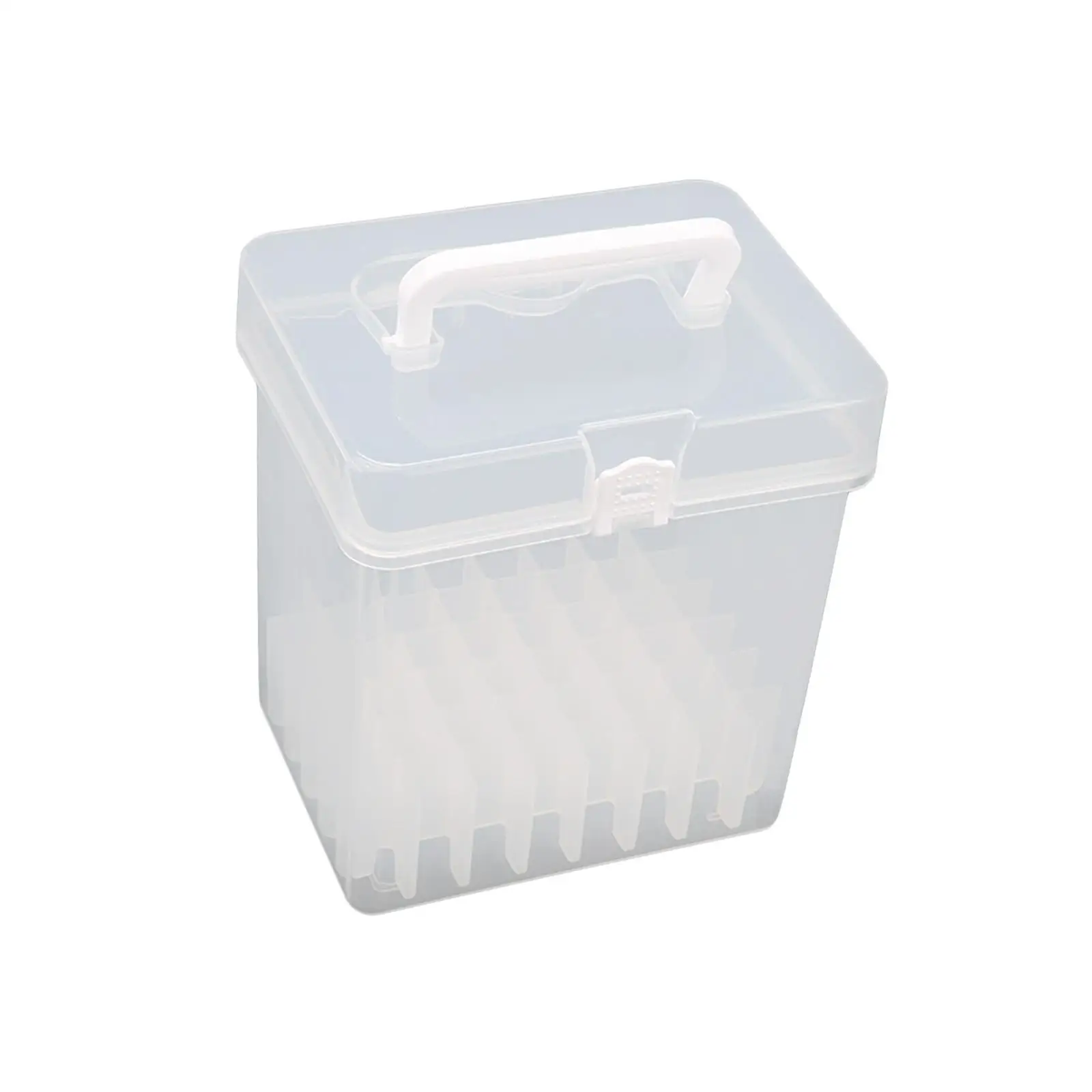 Clear Marker Pen Storage Box Empty Accessory Organizer with Grids Durable Pen Holder with Handle Portable Art for School Too