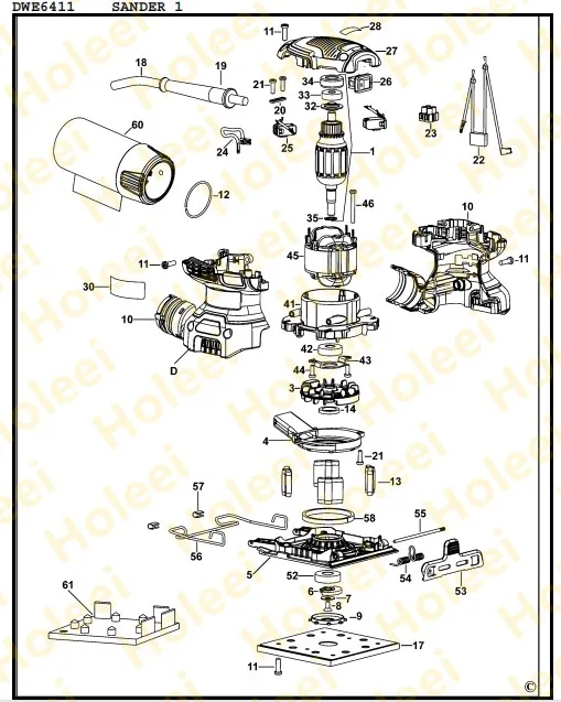 Back cover For Dewalt DWE6411 DCW200 N402677 Power Tool Accessories Electric tools part