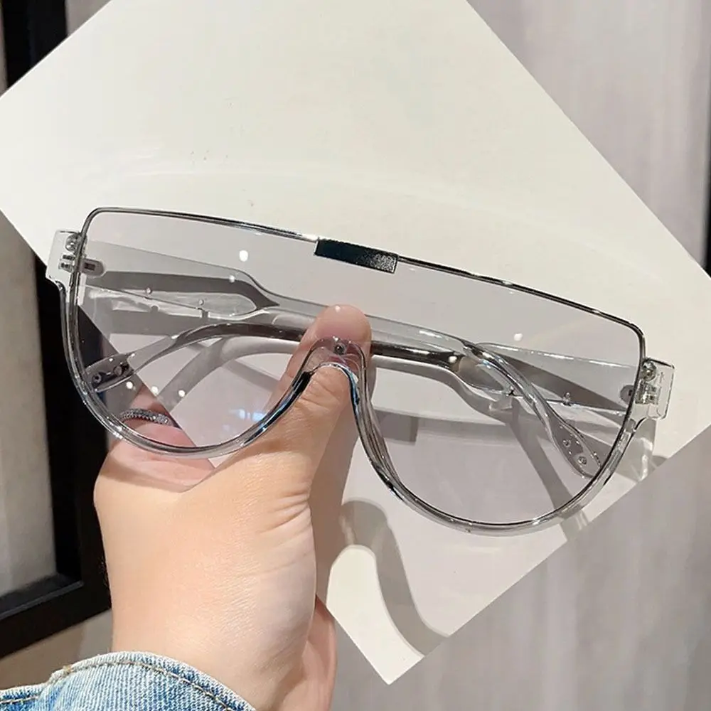 

Ins Trending Monoblock Semi-round Sunglasses Designer Outdoor Goggle Shades Half Frame UV400 Eyewear for Women & Men