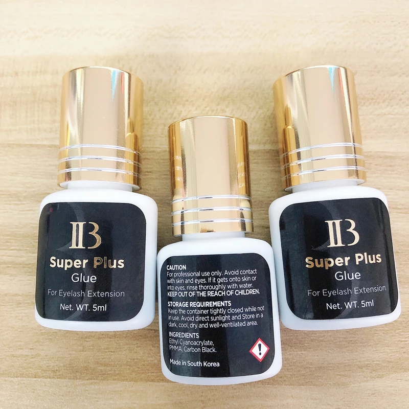 3 Bottles 5ml IB Super Plus False Lashes Glue Fast Drying Lasting 6-7 Weeks Korea Original Eyelash Extensions Glue