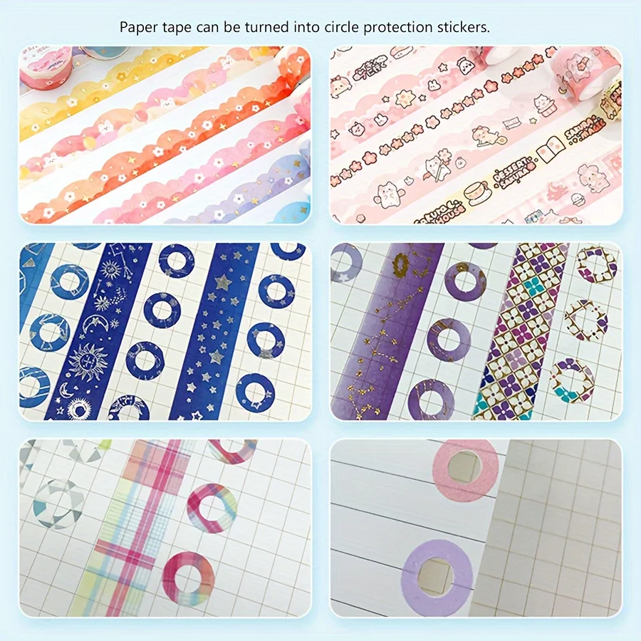 Puncher Loose Leaf Paper Sticker Washi Paper Tape Hand Account Puncher Round Sticker adesivo decorativo a pois fai da te