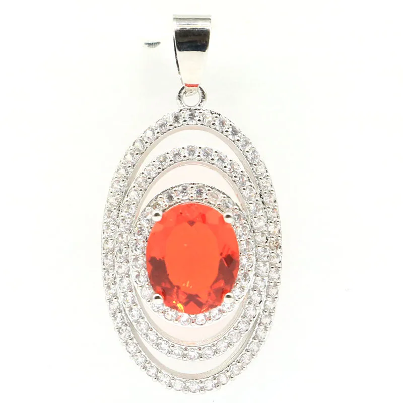 

Buy 4 Get 1 Free 41x19mm Color Changing Alexandrite Topaz White Sapphire Green Peridot Orange Spessartine Garnet Silver Pendant