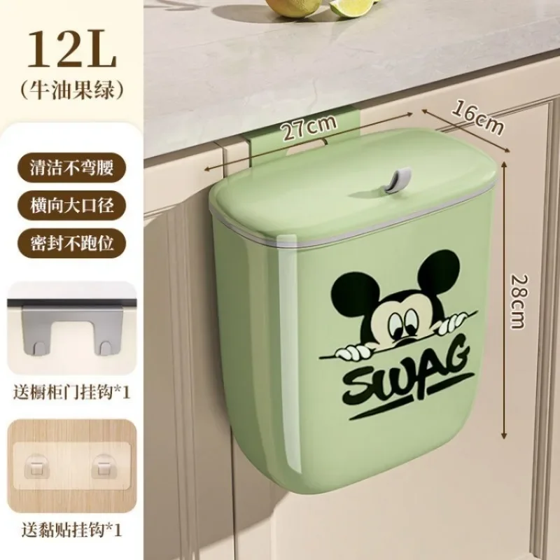 Disney Mickey Cartoon Creative Exquisite Household Trash Can Cute Kawaii Animation Character Hanging Storage Bucket Wholesale