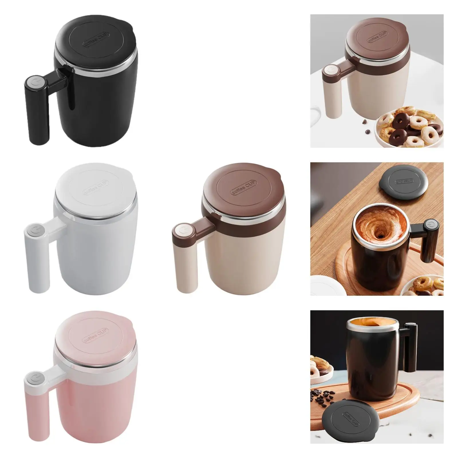 

Auto Stirring Coffee Mug with Lid 400ml Birthday Gift Electric Mixing Cup for Tea Milk Hot Chocolate Coffee Women and Men