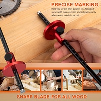 Professional Woodworking Marking Gauge - Dual Scale- Compatible with Table Saws, Miter Gauges- Durable Aluminum Measuring Tools