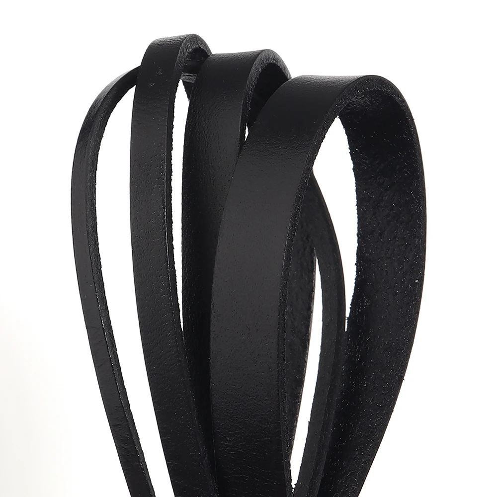 2/5 ياردة ريترو جلد طبيعي أسود الحبل 3-10 مللي متر شقة ستراند جلد البقر حبل صالح قلادة أساور DIY بها بنفسك مجوهرات #4