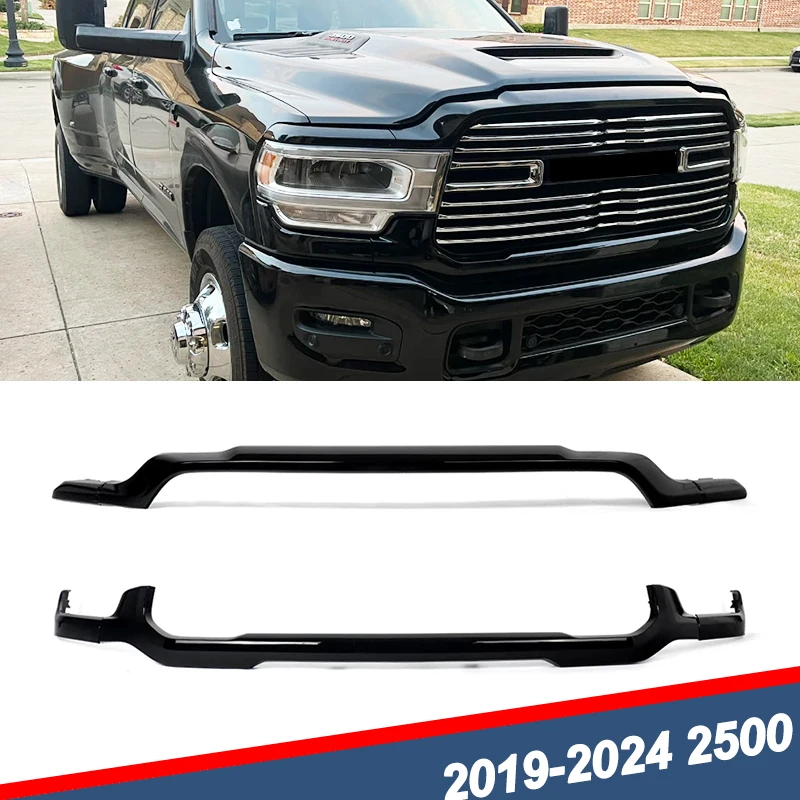 

Magickit for 2020-2024 RAM 2500 3500 Front Bumper Lower Grille Edge Trim Diamond Black Skid Plate Bumper Racing Grill Molding