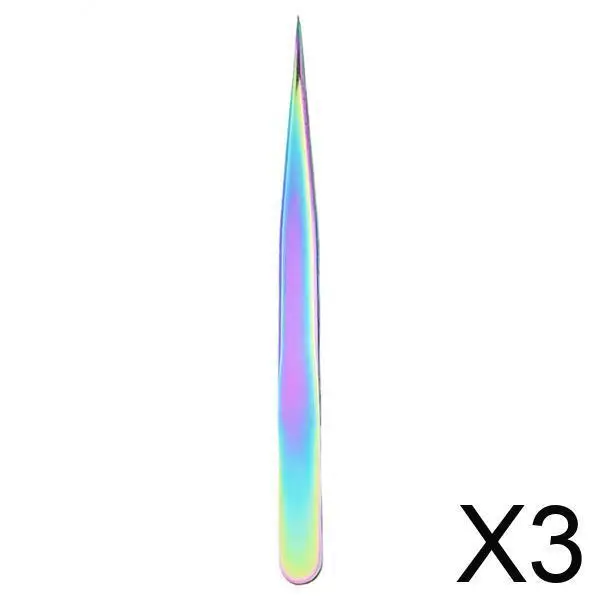 3xProfessional Eyelashes Tweezers Lashes Extension Stainless Steel Tweezers C