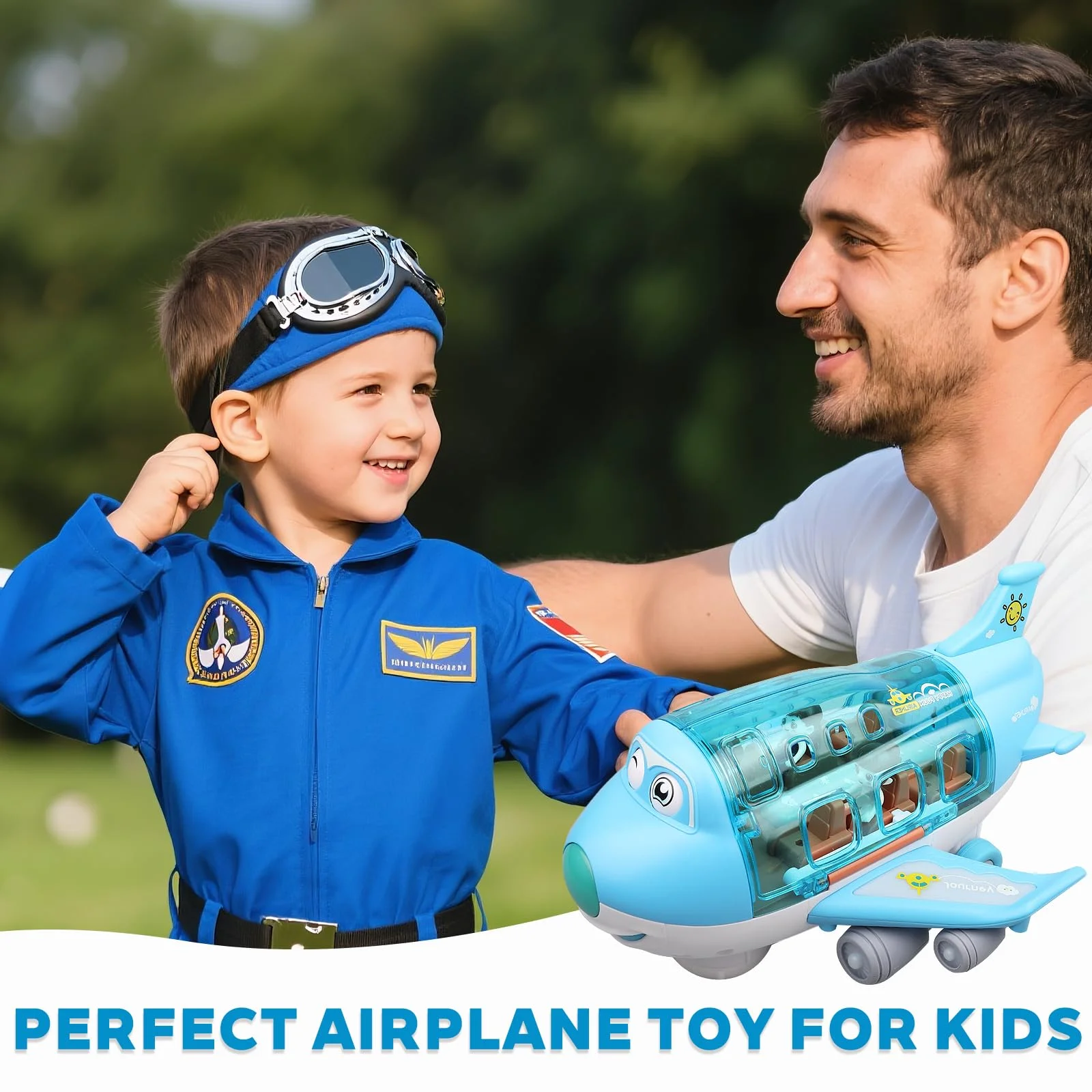 Electric Model Airplane Toy for Kids with Universal Walking Function Cool Audio-Visual Effects Ideal Holiday Gift for Babies