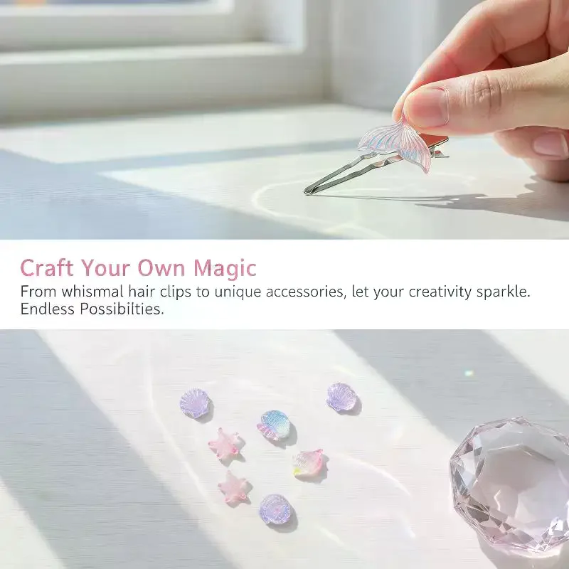 10pcs Mini Kawaii Cute Star Shell Flat Back DIY Scrapbook Party Hairpin Accessories Home Decoration Craft