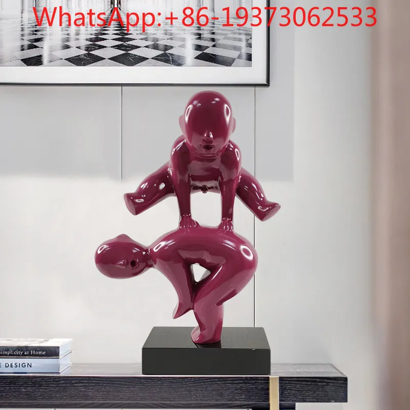 Modern Creative Figure Tabletop Ornament Hotel Clubhouse Abstract Sculpture Art Soft Decoration view 3