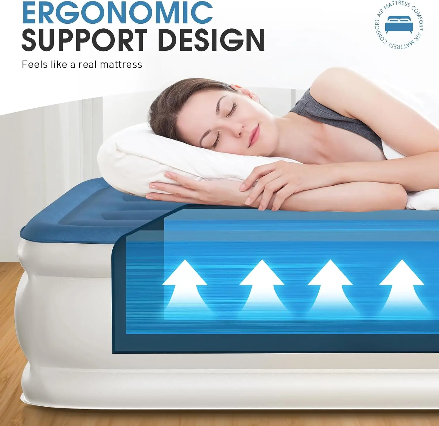 

Divon Twin Air Mattress With Built In Pump,15”Single Inflatable Mattress In 2 Mins,Foldable Blow Up Mattress,Portable Twin Size