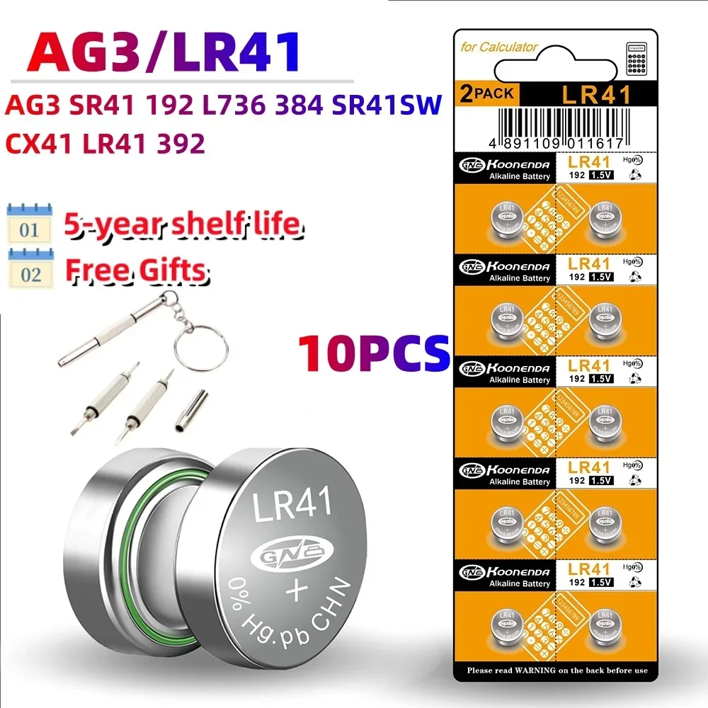 10PCS AG13 LR44 1.5V Button Batteries LR41 LR1130 LR626 SR621SW SR626SW SR920SW SR721SW Alkaline battery Cell Coin for Watch Toy