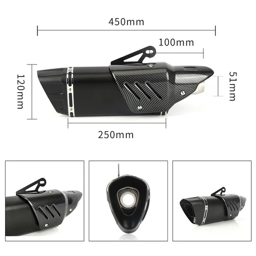 Imagen 2 del producto Silenciador de Escape Universal para motocicleta, 51MM, para KTM RC 125 250 390, YAMAHA R6 R3, Ninja Z 400 250 Z900 ZX6R