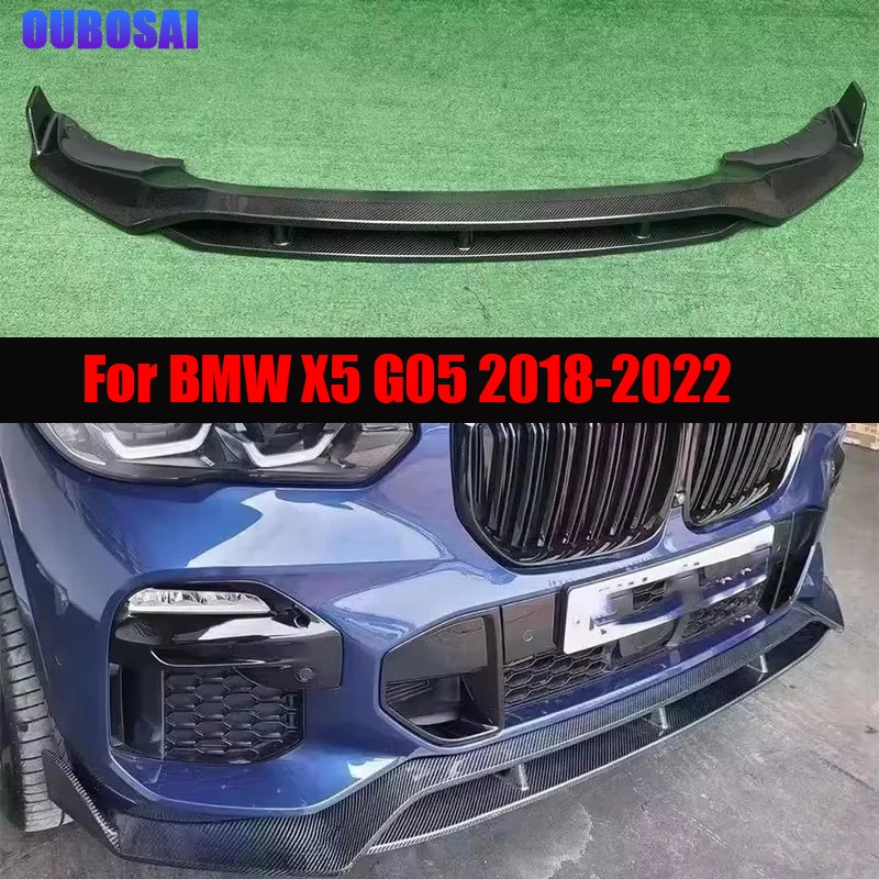

For BMW X5 G05 2018-2022 Carbon Fiber Car Front Bumper Lip Front lip Front Chin Spoiler automotive parts