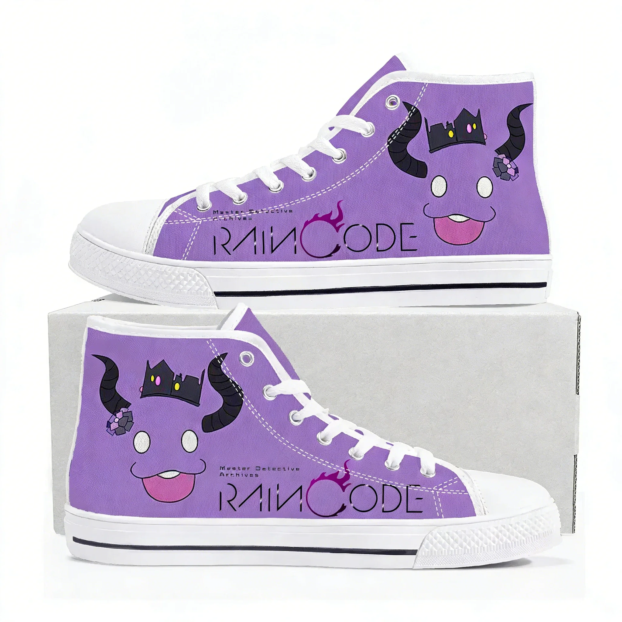 

Кроссовки Master Detective Archives RAIN CODE High Top: высококачественные кеды из канваса для мужчин и женщин, повседневные, на заказ