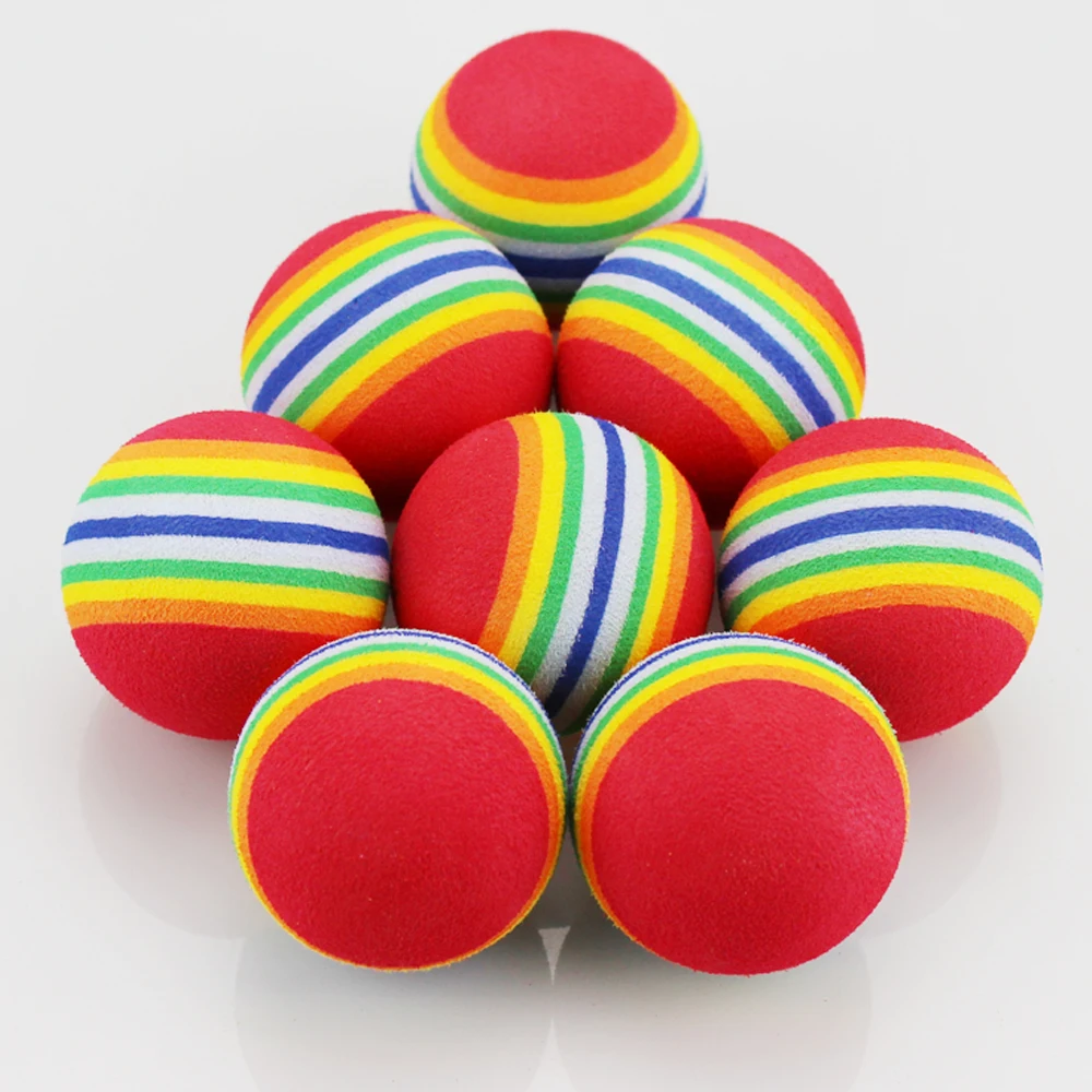 OligFoam Golf IkIncentré Soft Rainbow Ball Sponge, Aide à l'entraînement au swing, Rouge, Bleu, Jaune, Sac de 10 pièces