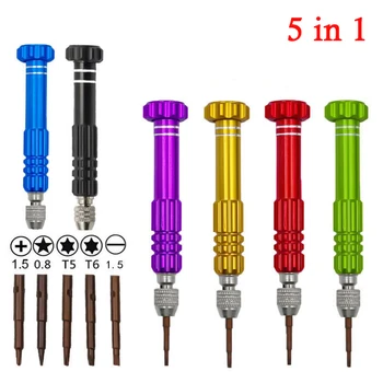 5-in-1 çok fonksiyonlu onarım açık araçlar kiti tornavidalar iOS iPhone Samsung DIY cep telefonu sökmeye onarım aksesuarları