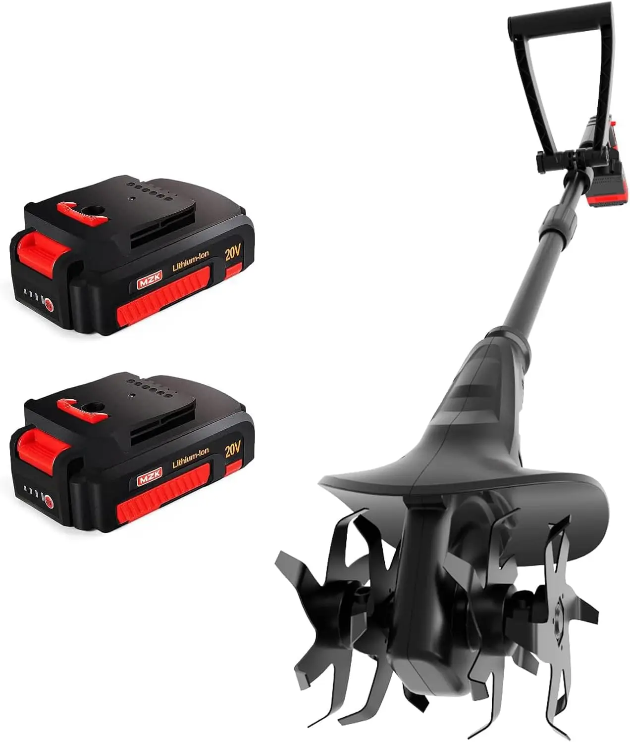 

Hot-selling20V Cordless Tiller Cultivator with 24 Steel Tines,7.8-inch Wide Battery Powered Garden Cultivator, Mini Tiller for G