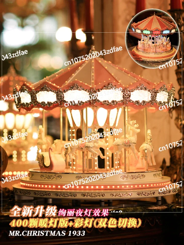 Christmas Pink Carousel Music Box Valentine's Day Girls Birthday Gifts Christmas Gifts