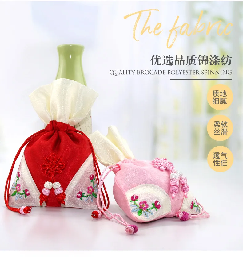 Koreanische traditionelle Seiden stickerei Kräuter Aroma therapie Schmuck Tasche Seide Brokat Beutel Geschenkt üte – Detail 4