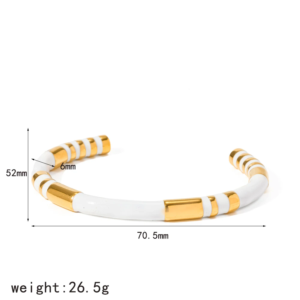 Modisches, farbiges, ölgetränktes, offenes Armband für Damen, aus Edelstahl, ein bezaubernder Schmuck für das Handgelenk, ein ideales Geschenk. – Detail 10
