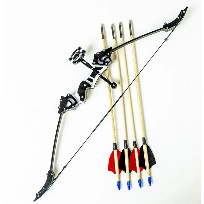 

Outdoor 18-pound Mini Double Aiming Bow and Arrow Recurve Bow with Feather Arrows for Out-of-competitive Shooting