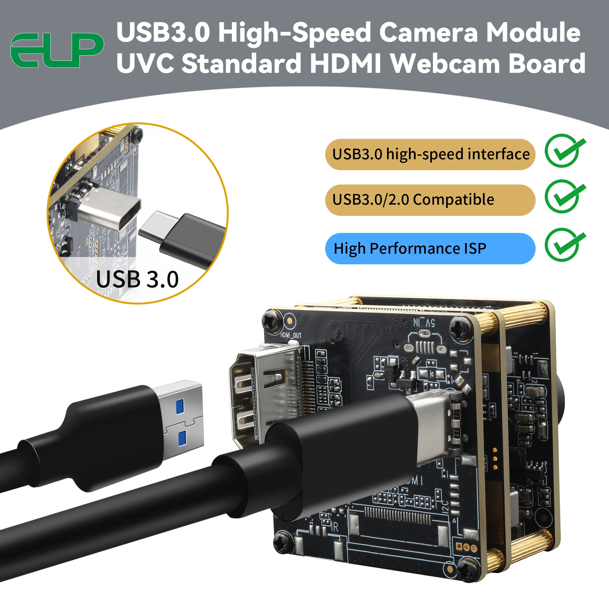 ELP 4K 60FPS USB3.0 Webcam with IMX678 Sensor