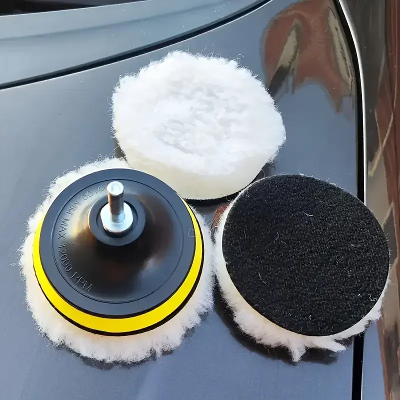6-Piece Polisher Kit - Car Buffer Drill Accessory with Durable Plastic High Density Foam Pads and Premium Polishing Wheels
