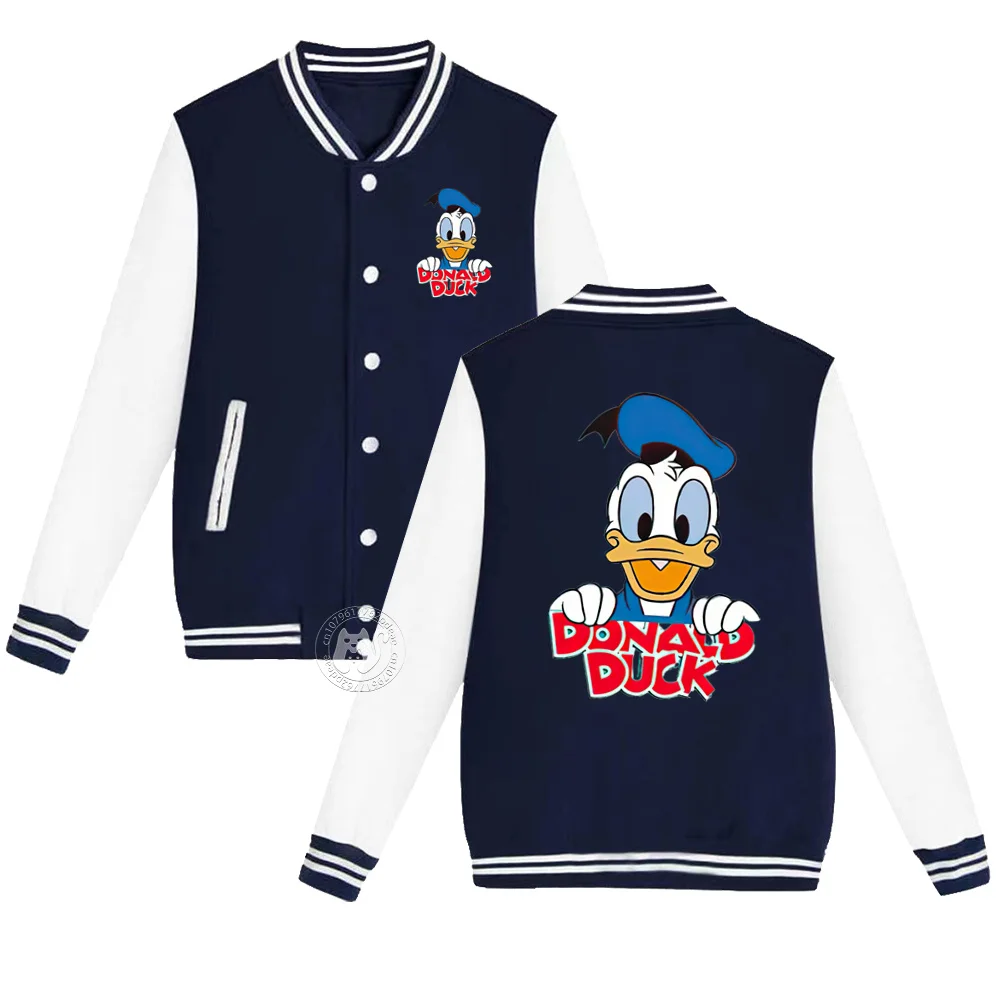 Kids Disney Donald Duck Alphabet Printed Youth Baseball Uniform for boys and girls 2-14 years old thickened warm stylish coat