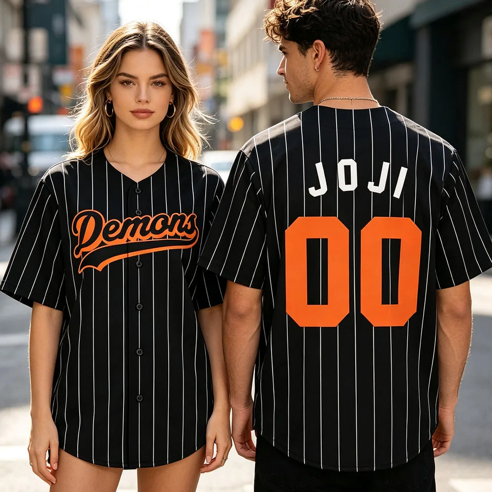 Joji Demons 00 Baseball Jersey Button Up Short Sleeve Summer Shirt Loose Casual Unisex Streetwear Hop Hop Design Graphic Merch