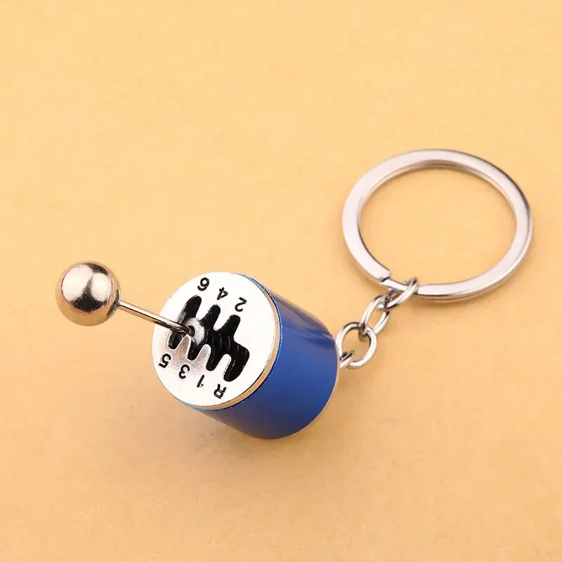 1PCS Car Modification Pendant Six Gear Shift Keychain Car Pendant Shifter Metal Keychain Charms