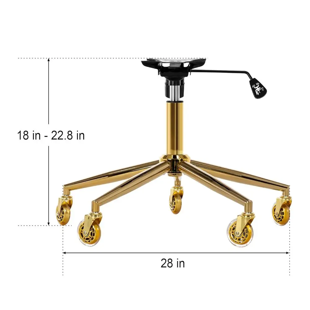 مجموعة استبدال قاعدة معدنية لكرسي ألعاب المكتب المنزلي مع أسطوانة حامل اللوحة السفلية، 5 عجلات مطاطية #3