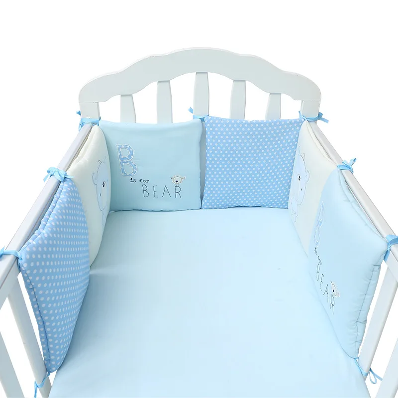 6 unids/set Protector de cama de bebé, almohadillas de parachoques para cuna, parachoques para cama de bebé, cama de seguridad para niños alrededor