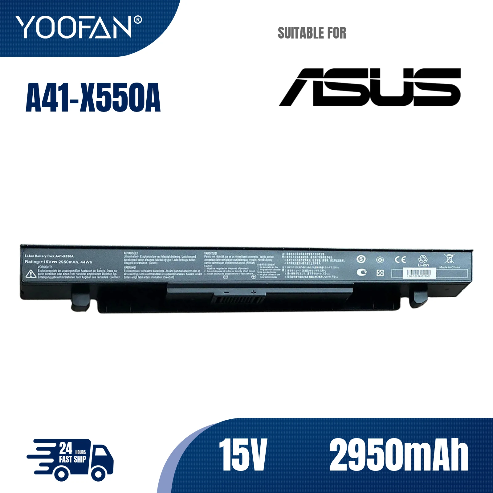 YOOFAN Laptop Battery for ASUS X450 X550 X550C X550B X550V X450C X550CA X452EA X452C A41-X550A A41-X550A