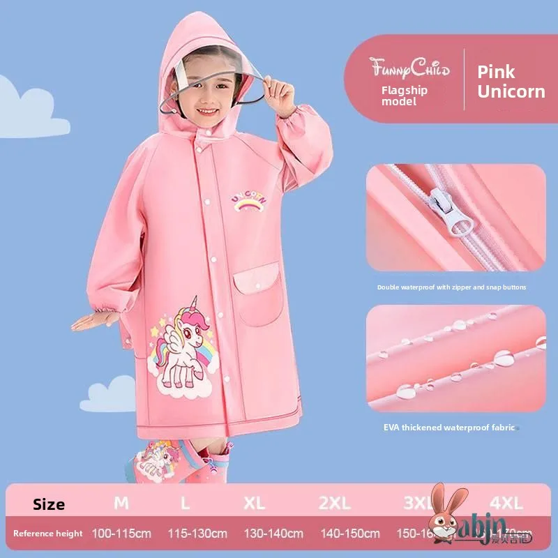 

Утолщенный детский дождевик с местом для школьной сумки, новинка 2024 года, дышащий дождевик из материала EVA для школьников