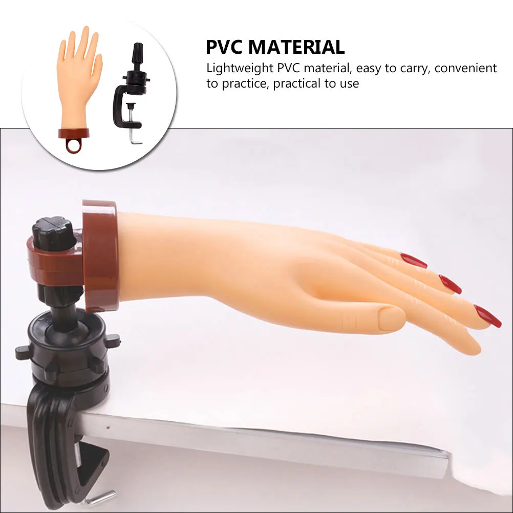 Afbeelding 5: Oefen flexibel nail art trainingshulpmiddel Lichtgewicht herbruikbare manicure oefenhand voor beginners Salonkunstenaars Fake Hand