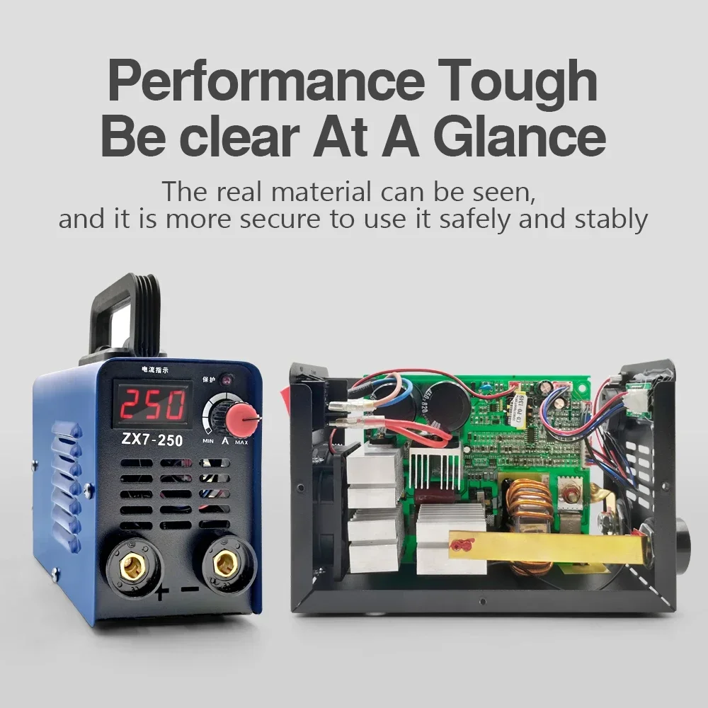 Portable Arc Welding Machine IGBT DC Inverter Welding Machine 250A 220V110V Household Small All-Copper Electric Welding+2M Cable